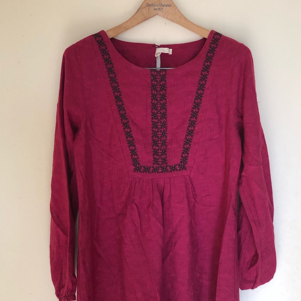 Magenta Top with Embroidery Details